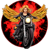 Engel Motorradfahrer / Motorrad Engel