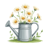 Daisies in the watering can