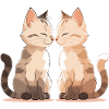 Cat Kiss Togetherness