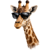 Cool giraffe with sunglasses