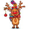 Happy reindeer with gifts