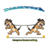 Teamwork-Zerrspiel: Zwillings-Hunde-Anstrengung