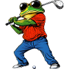 Golfing frog