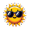 Sun with Sunglasses Cartoon