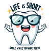 Smiling tooth with sunglasses