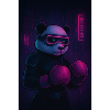 Panda Neonowa Bokserka w cyberpunkowym wyglądzie