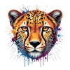 Bunter Leopard – Moderne Tier Illustration