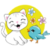 Le chaton blanc et l’oiseau bleu