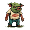 Zombie Schwein Saftladen Stil