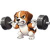 Cute Beagle Dog Cartoon Weights Fitness