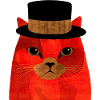 Coole rote Katze mit Zylinder
