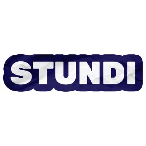 STUNDI weiß auf blau