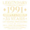 1991 Vintage Born Unik 35-års fødselsdag