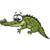 Crocodile with big eyes cartoon