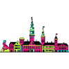 Copenhagen City Skyline Mermaid Art