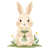 Lapin délicat avec des marguerites