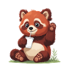 Roter Panda mit Strohhalm