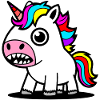 Buntes Cartoon-Einhorn-Motiv