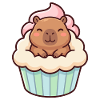 Capybara in Cupcake Cute Cute Motif
