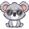 Koala-gelbe Pop-Brille
