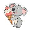 Gourmet-Koala und Eiscreme
