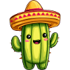 Cactus with Sombrero – kawaii Cactus