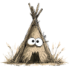 Funny teepee tent with eyes