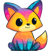 Rainbow Fox Cartoon