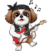 Pfotenrocker: Hund mit E-Gitarre