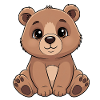Cuddly Bear Cartoon - Cute Brown