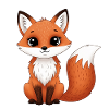 Cute fox in cartoon style