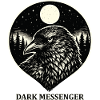 Dark Messenger - Raven in Woodcut Style