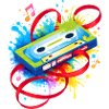 Cassetta musicale colorata – graffiti retrò