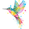 Farbenfroher Kolibri – Graffiti Vogelkunst