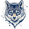 cooler Fuchs mit Kopfhörern