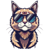 cool cat with sunglasses tiger cat