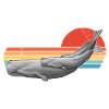 Sperm Whale Retro Sunset