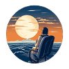 Moonlit night by the sea view