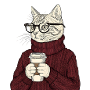 Sophisticated Coffee Cat