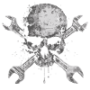 Grunge Skull with Tools