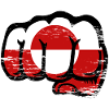 Poing du drapeau du Groenland utilisé