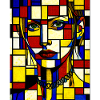Stained glass portrait mosaic