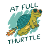 At Full Thurttle – Funny Rocket Turtle