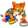 Cat Curling / Curling Player Cat