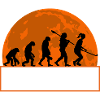Field Hockey Evolution Silhouette Sunset