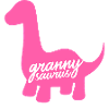Grand-mère dinosaure rose drôle