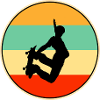 Retro Skater Sunset 80s Style Skateboarding