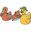 Ducks wearing capy