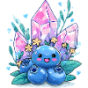 Kawaii Kristallbeere mit Edelsteinblüten