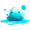 Blue Water Jelly with Smile